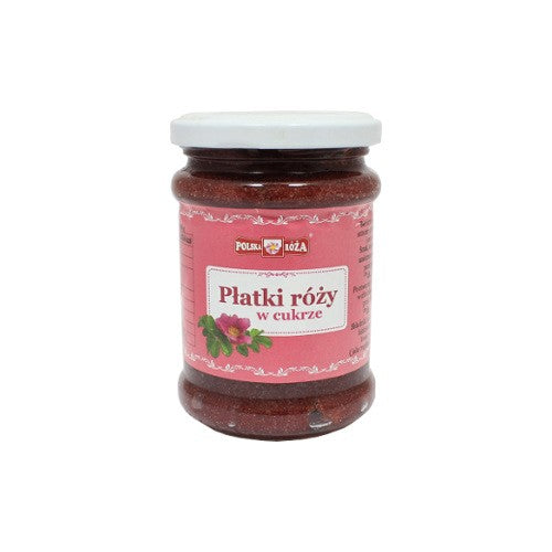 Płatki róży w cukrze 320g polska róża